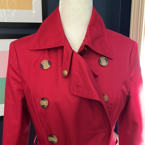 Newport News Red Trench Coat - Picture 2 of 7
